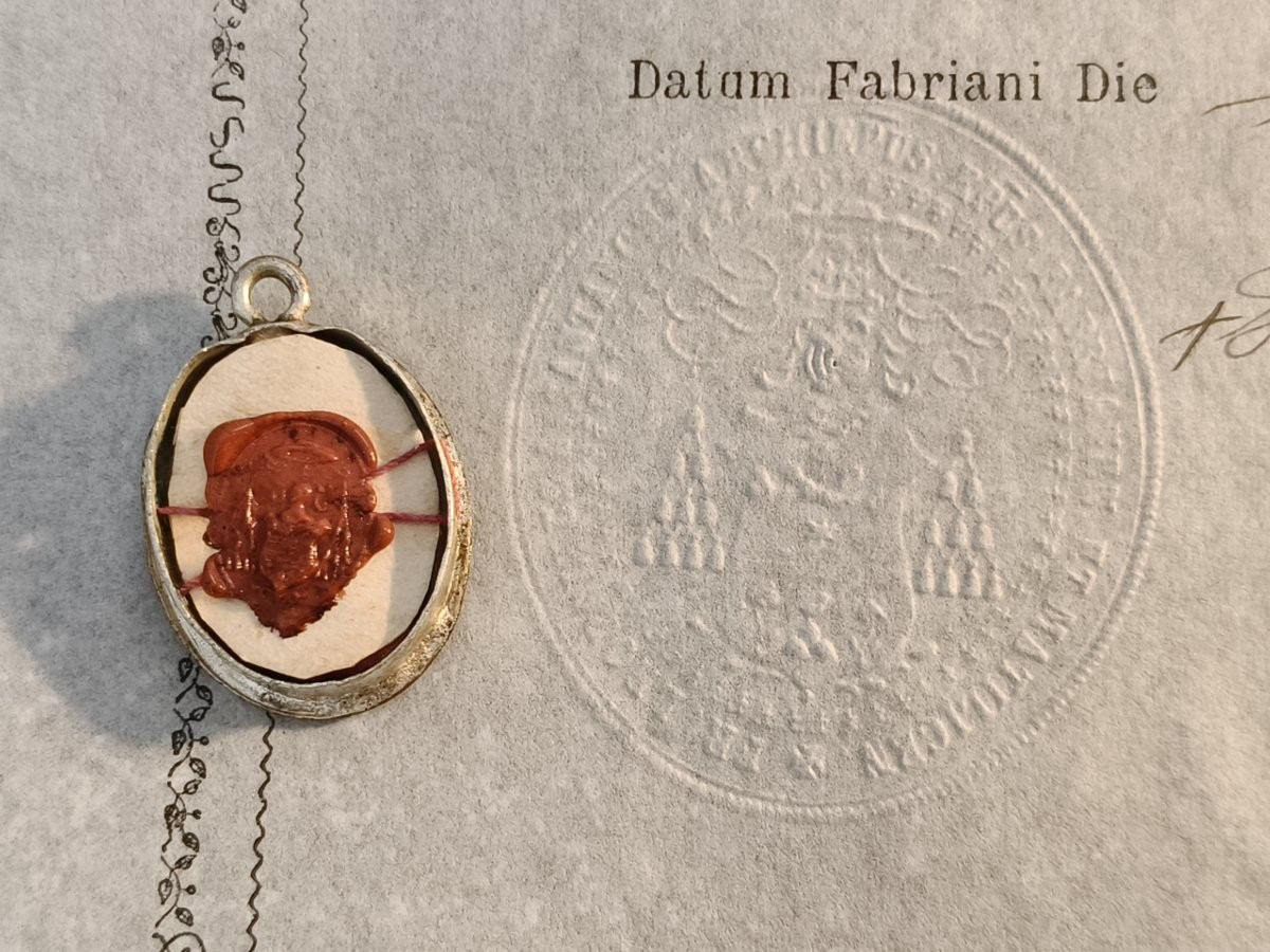  Reliquary 1st Class Relic St. Julian St. Petronilla St J. F. Regis + Document Coa-photo-4