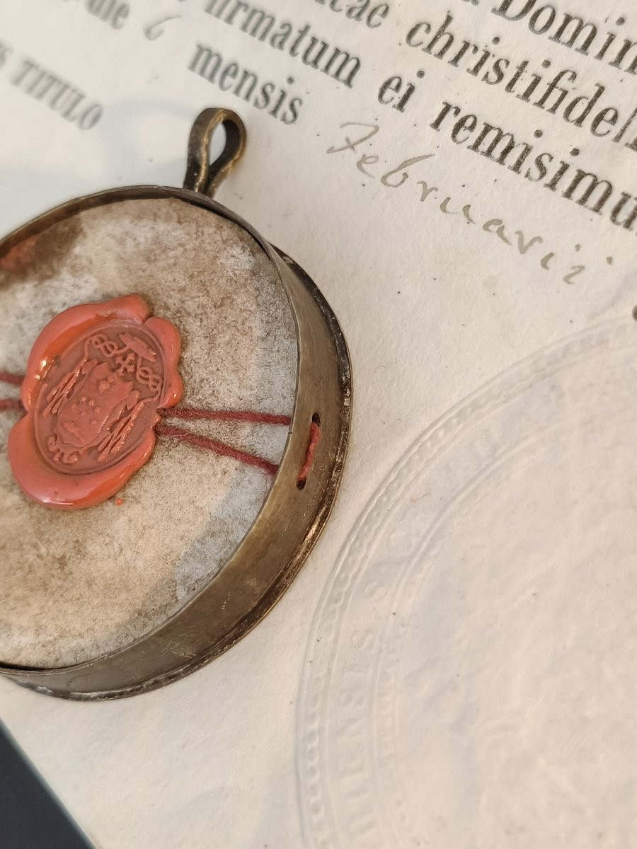 Reliquary 4 Relics St Augustine St Jerome St Ambrose St Athanasius+ Document Coa-photo-1