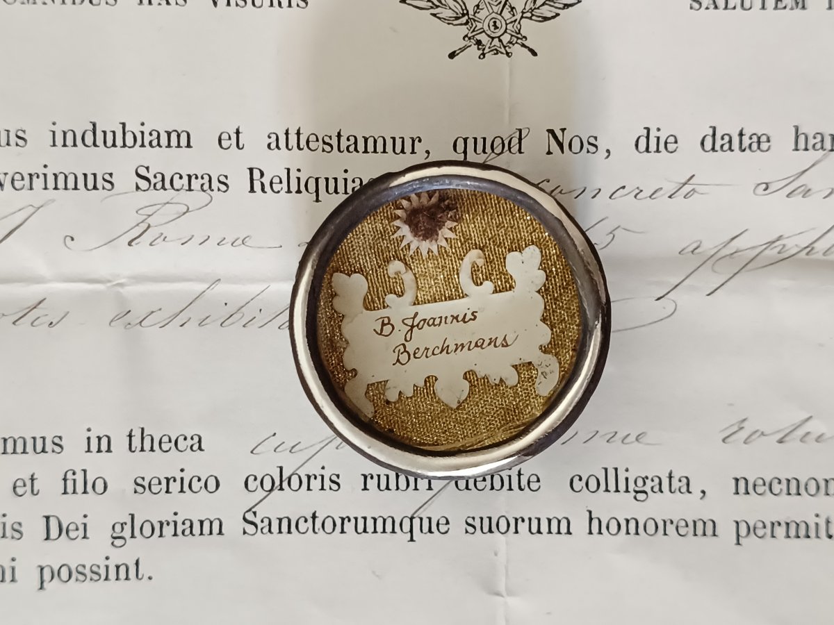 Reliquary Important Relic Saint John Berchmans + Document Coa-photo-3