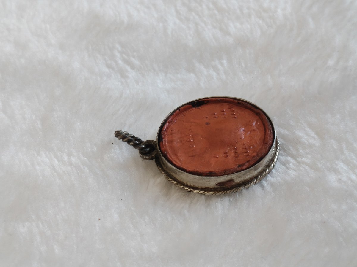 Silver Reliquary Important Relic St. Anthelm Of Belley + Wax Seal-photo-3