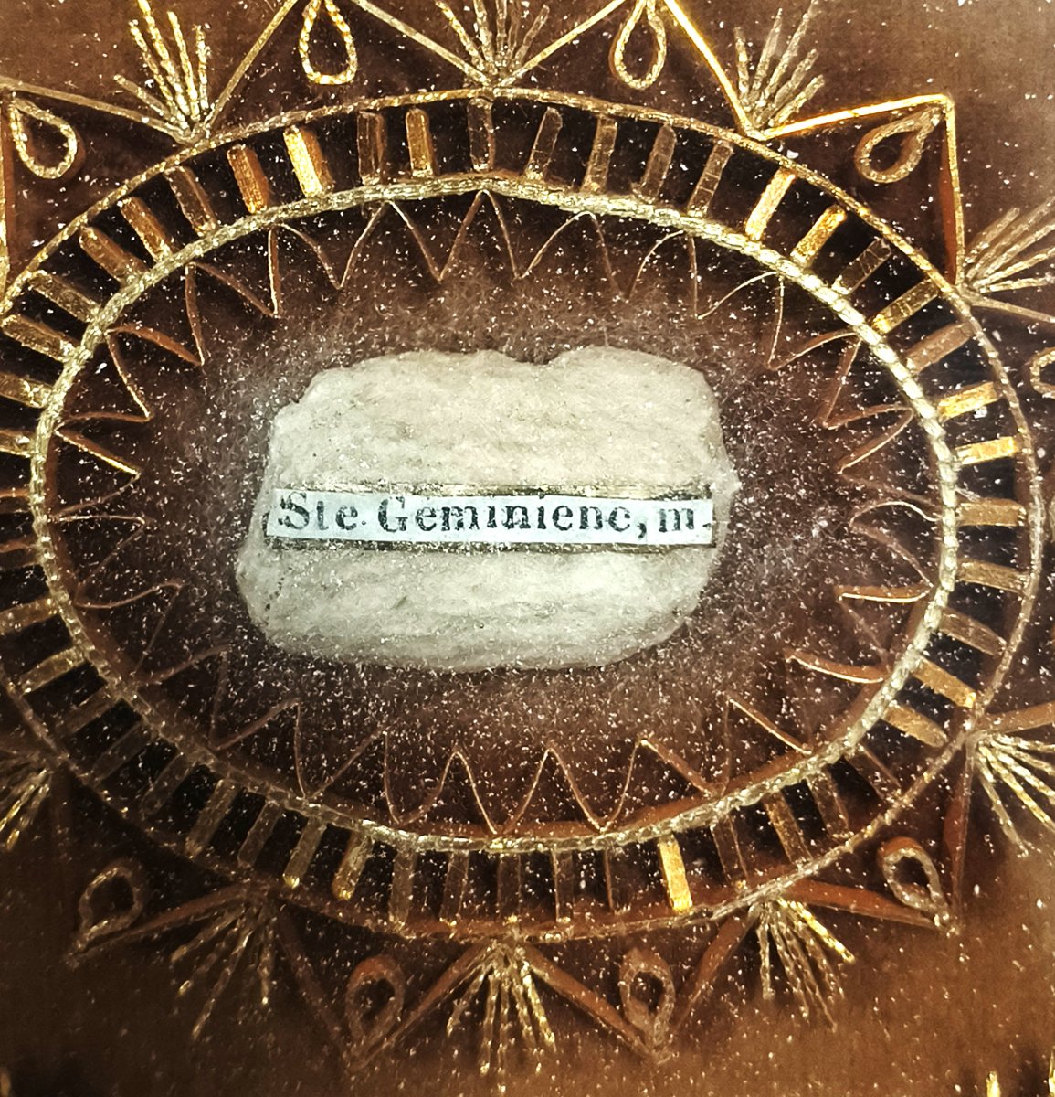 Reliquary Important Large Relic Saint Geminiene Martyr + Wax Seal -photo-3