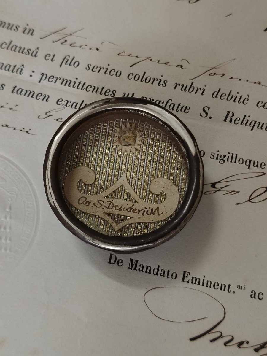 St Desiderius Martyr Relic Reliquary Wax Seal + Document. 20 Feb 1860-photo-3