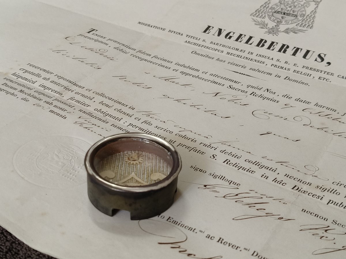 St Desiderius Martyr Relic Reliquary Wax Seal + Document. 20 Feb 1860-photo-1
