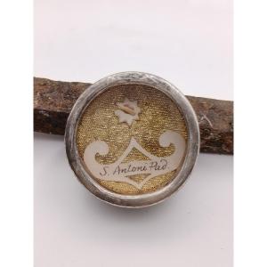 XIXe siècle. Reliquaire de 1re classe, relique de saint Antoine de Padoue + cachet de cire