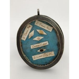 Reliquary 4 Relics St. Francis, St. Thomas, Domus Lauretana + Wax Seal