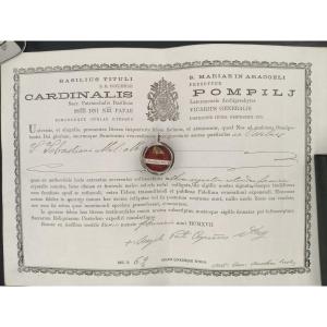 Silver Reliquary 1st Class Relic St. Sebastian + Document Coa