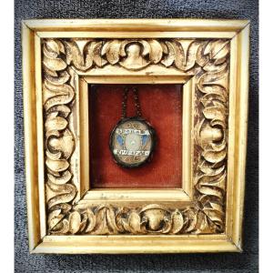 Reliquaire en argent du XVIIIe siècle, relique de saint Donat d'Arezzo + sceau de cire