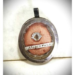 Reliquary Important Relic St. Aloysius De Gonzaga + Wax Seal 19th Cent.