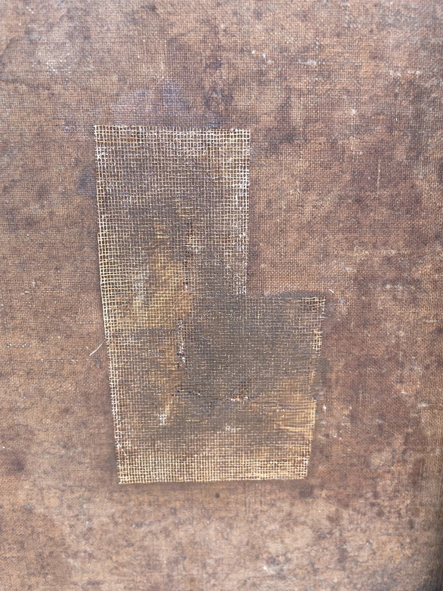 École française ou allemande du XVIIIe siècle - Huile sur toile - Femmes au bain.-photo-5