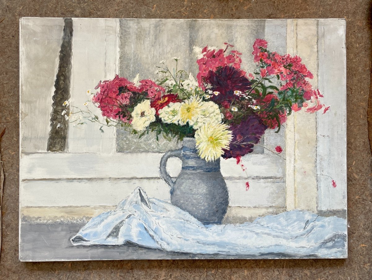 Henry Déziré - Vase Of Flowers.-photo-1