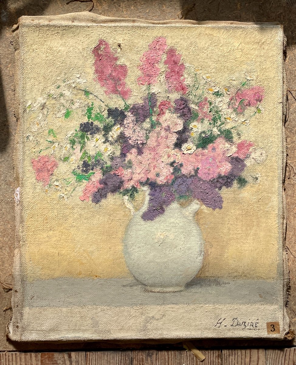 Henry Déziré - Vase De Fleurs. -photo-1