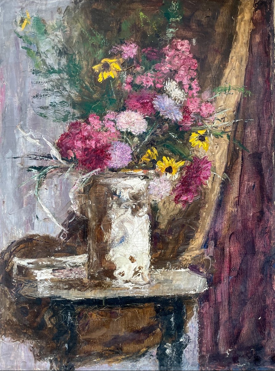Henry Déziré - Vase de fleurs. 