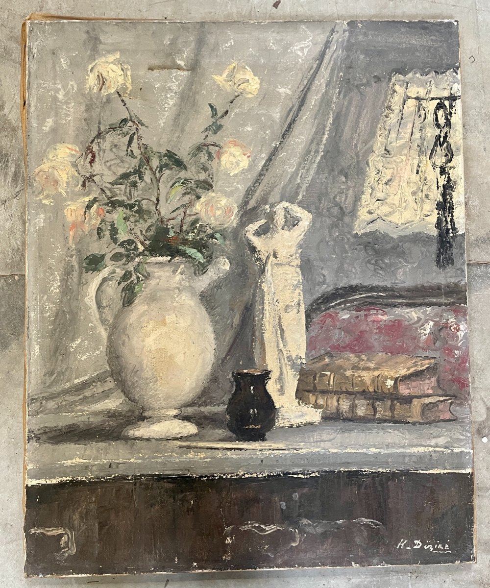 Henri Déziré - Still Life With The Statuette.-photo-1