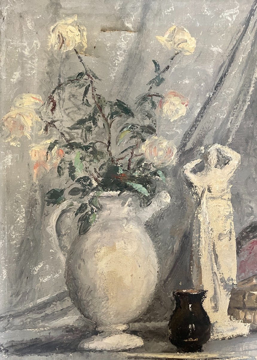 Henri Déziré - Still Life With The Statuette.-photo-2