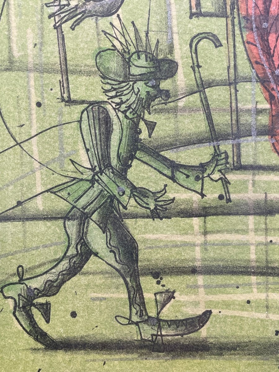 Jean Carzou - Lithograph - Les Saltimbanques.-photo-5