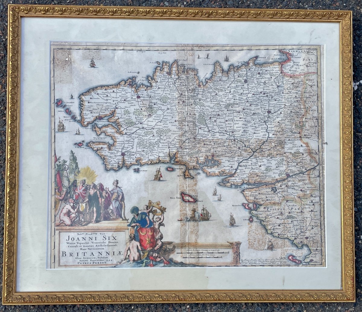 Map Of Brittany, Richly Enhanced Print, Amsterdam, 1694.-photo-1