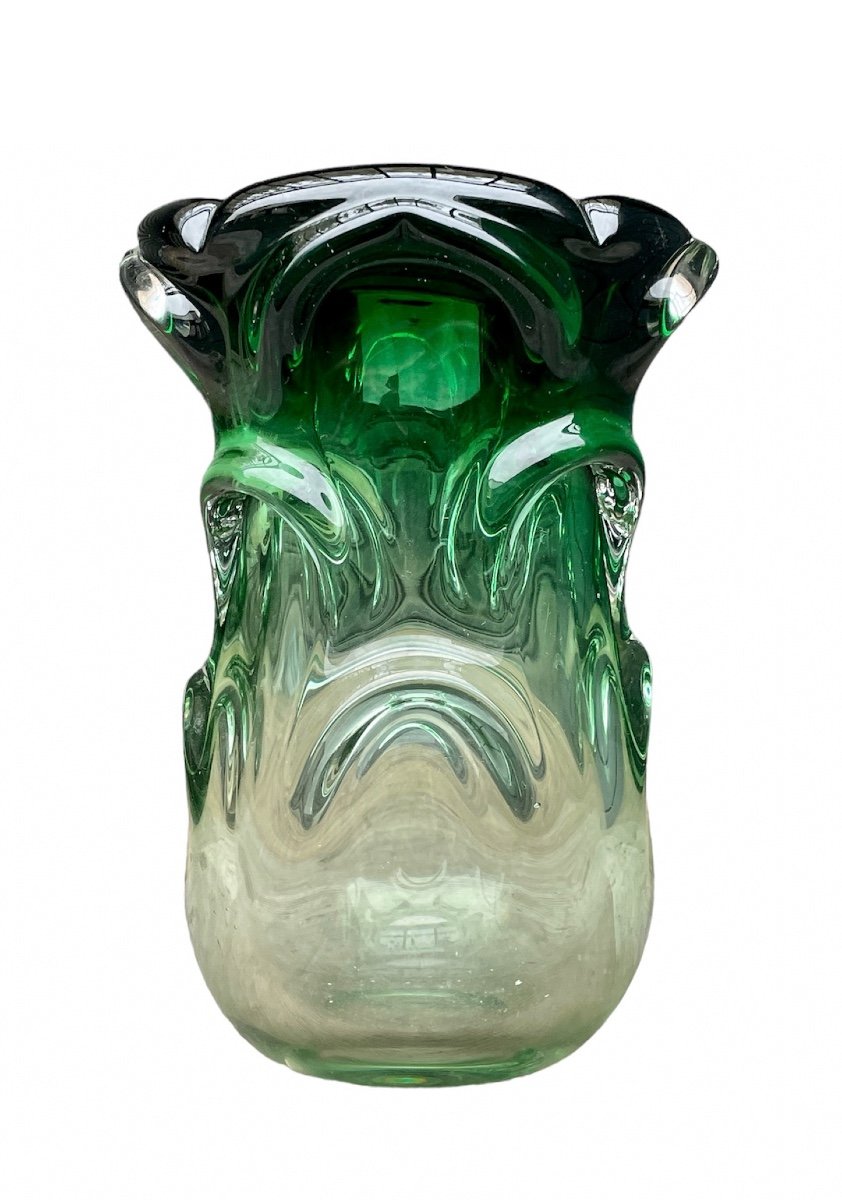 Green Blown Glass Vase, 1970s.