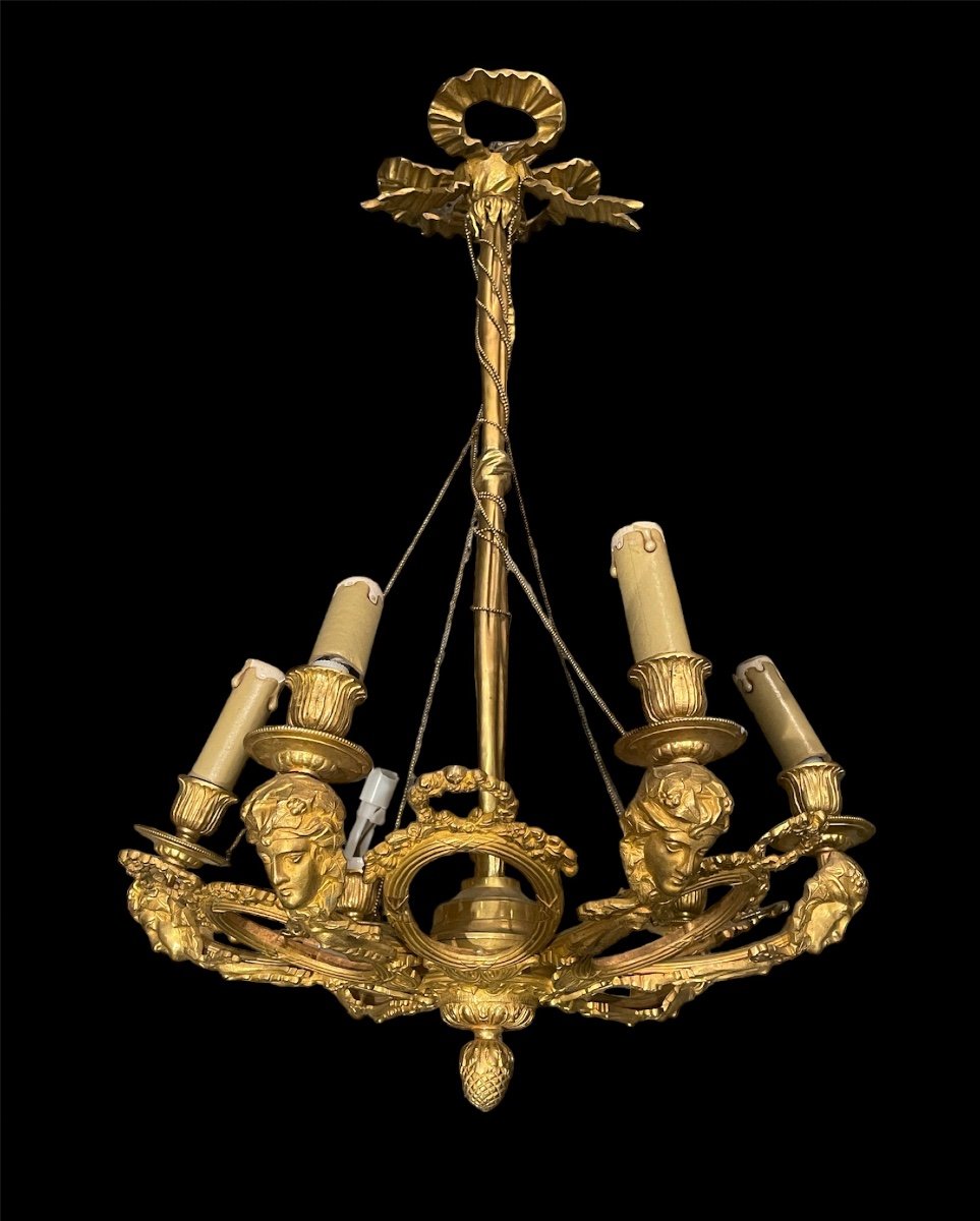 Suspension En Bronze Ciselé Et Doré Napoléon III. 