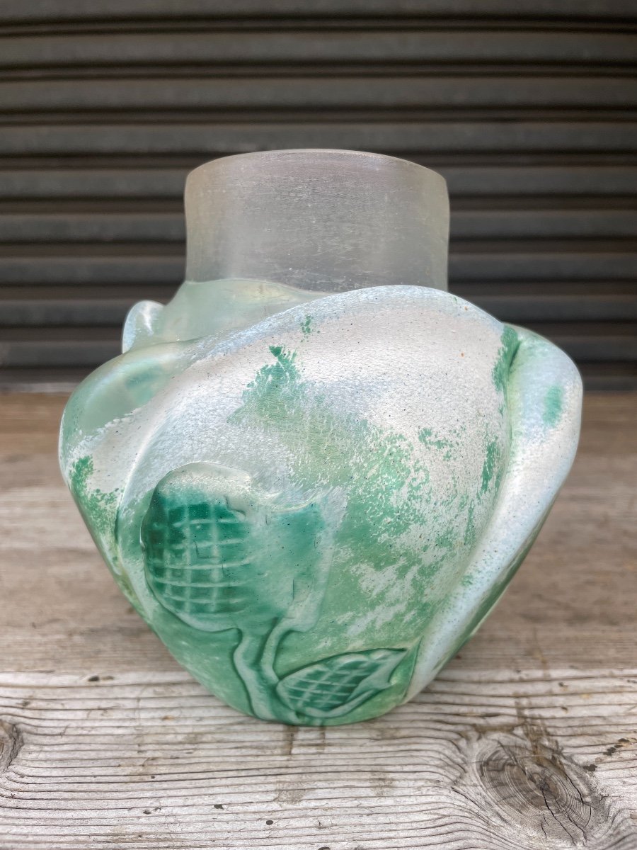 Jean-claude Novaro - Iridescent Ovoid Vase.-photo-2