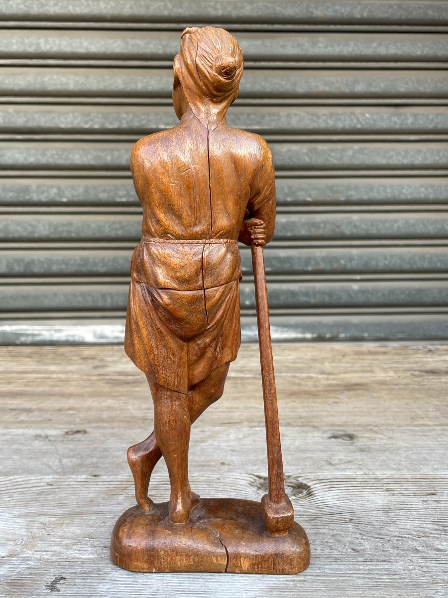  Indochine - Statuette De Jeune Paysan, Début Du XXe Siècle. -photo-1