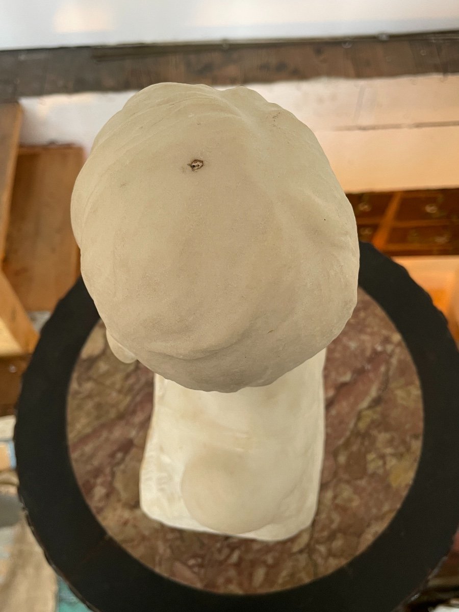 Buste D’enfant En Marbre De Carrare - Fin Du XIXe Siècle. -photo-7