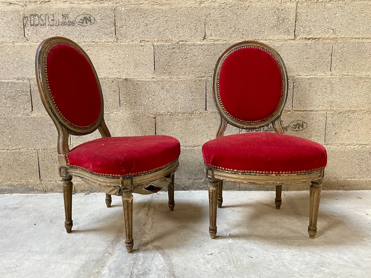 Pair Of Louis XVI Style Chairs - Napoleon III.-photo-2