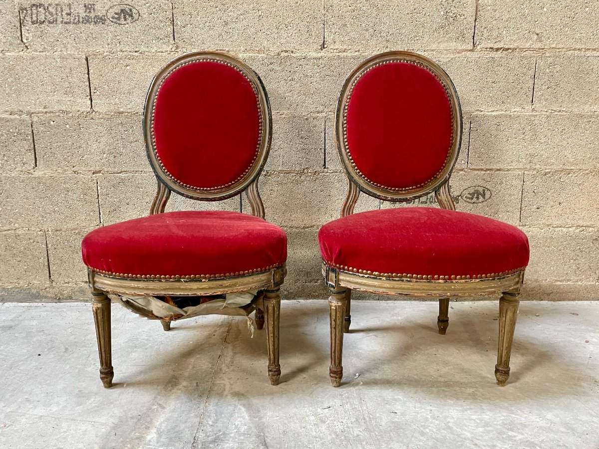 Pair Of Louis XVI Style Chairs - Napoleon III.-photo-3