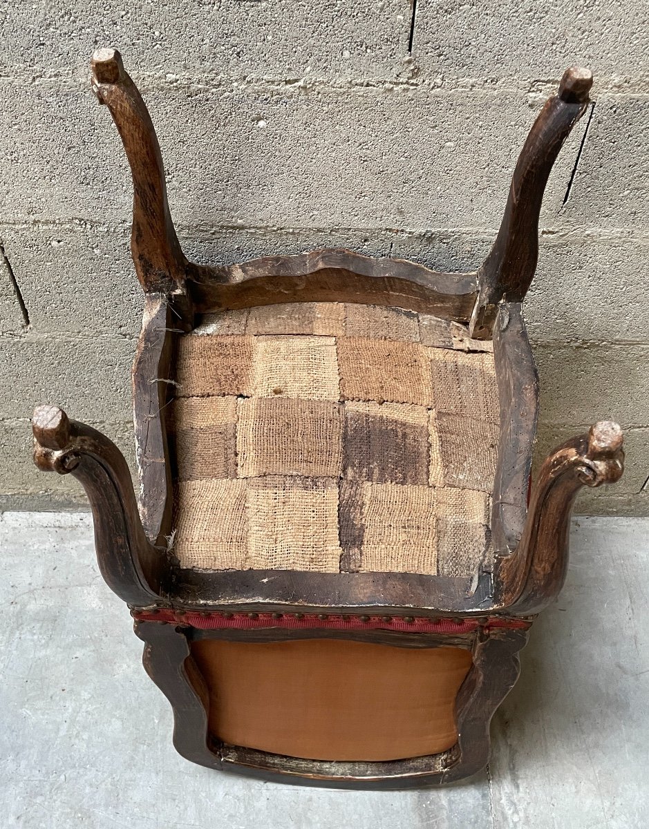 Pair Of Molded Wood Chairs - Louis XV Period.-photo-6