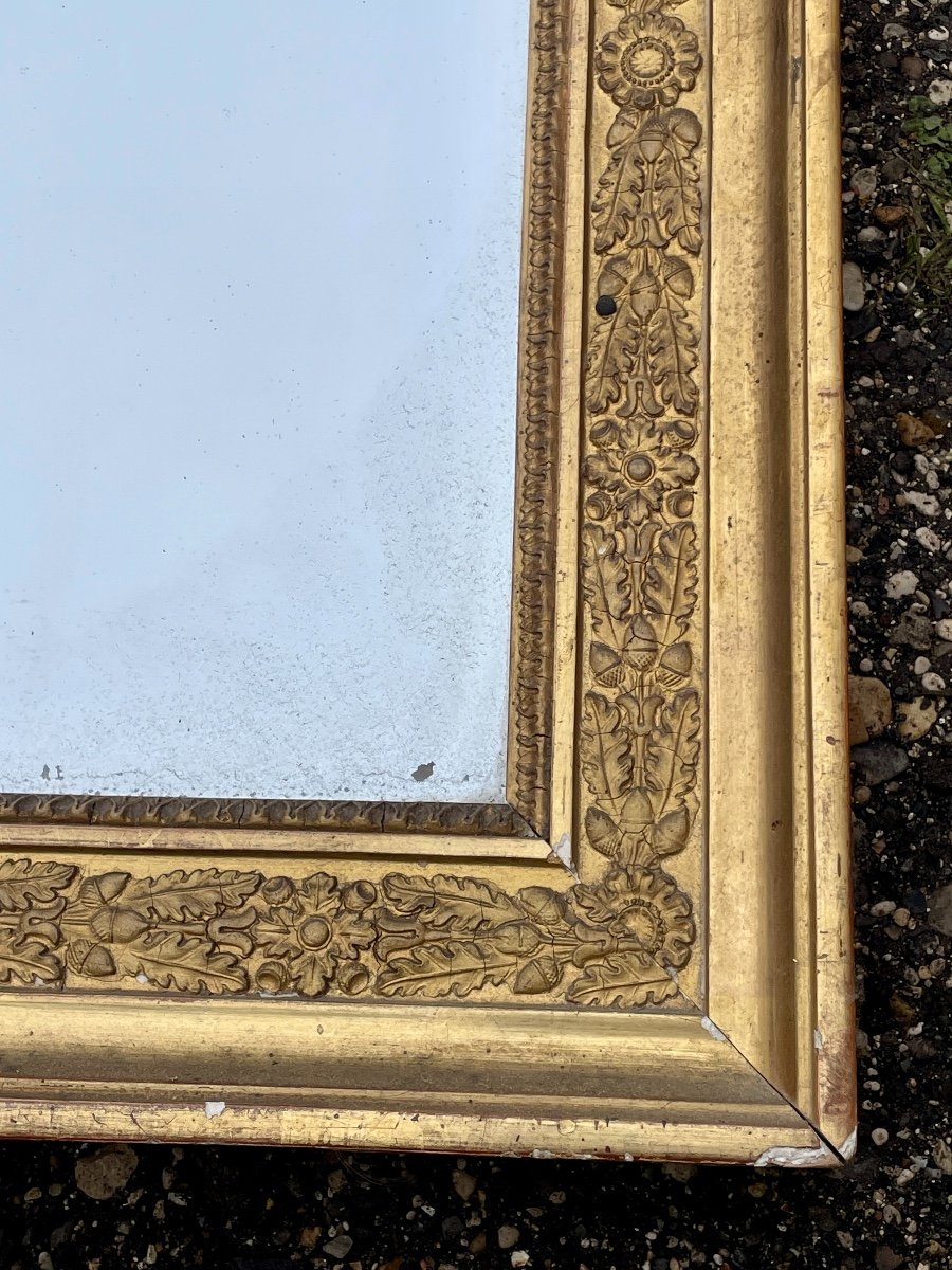 Important Rectangular Mirror In Golden Wood - Restoration Period.-photo-5