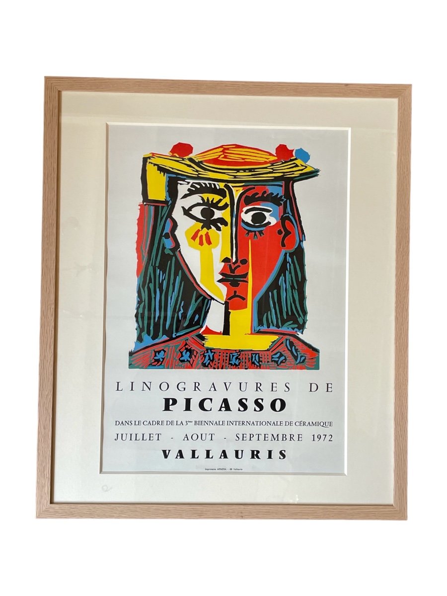 Affiche Originale De L’ Exposition Sur Les Linogravures De Picasso En 1972 à Vallauris. 