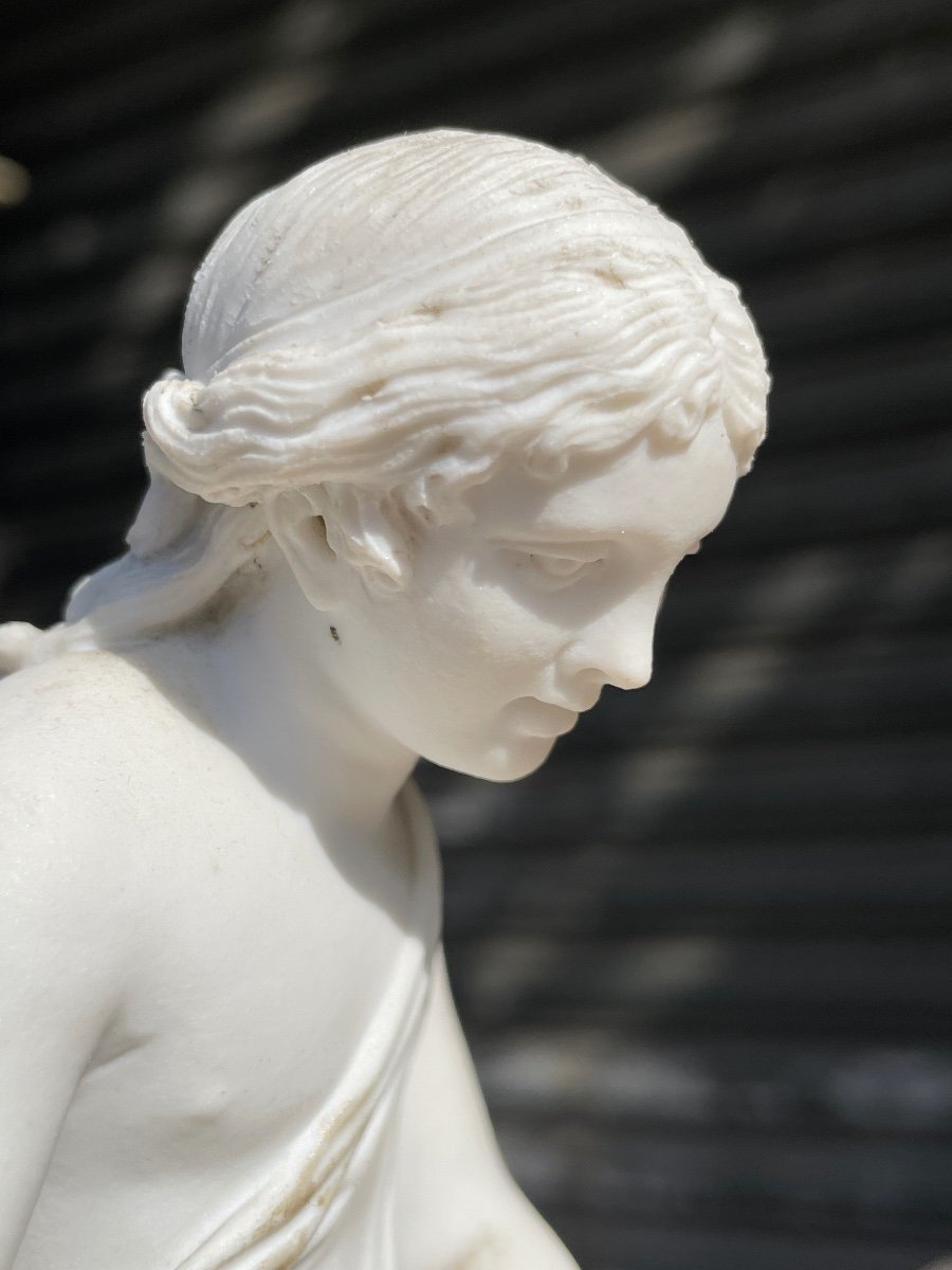 Biscuit Subject In The Taste Of Sèvre - Young Girl With A Snake - Top. : 28 Cm - Perfect Condition.-photo-1