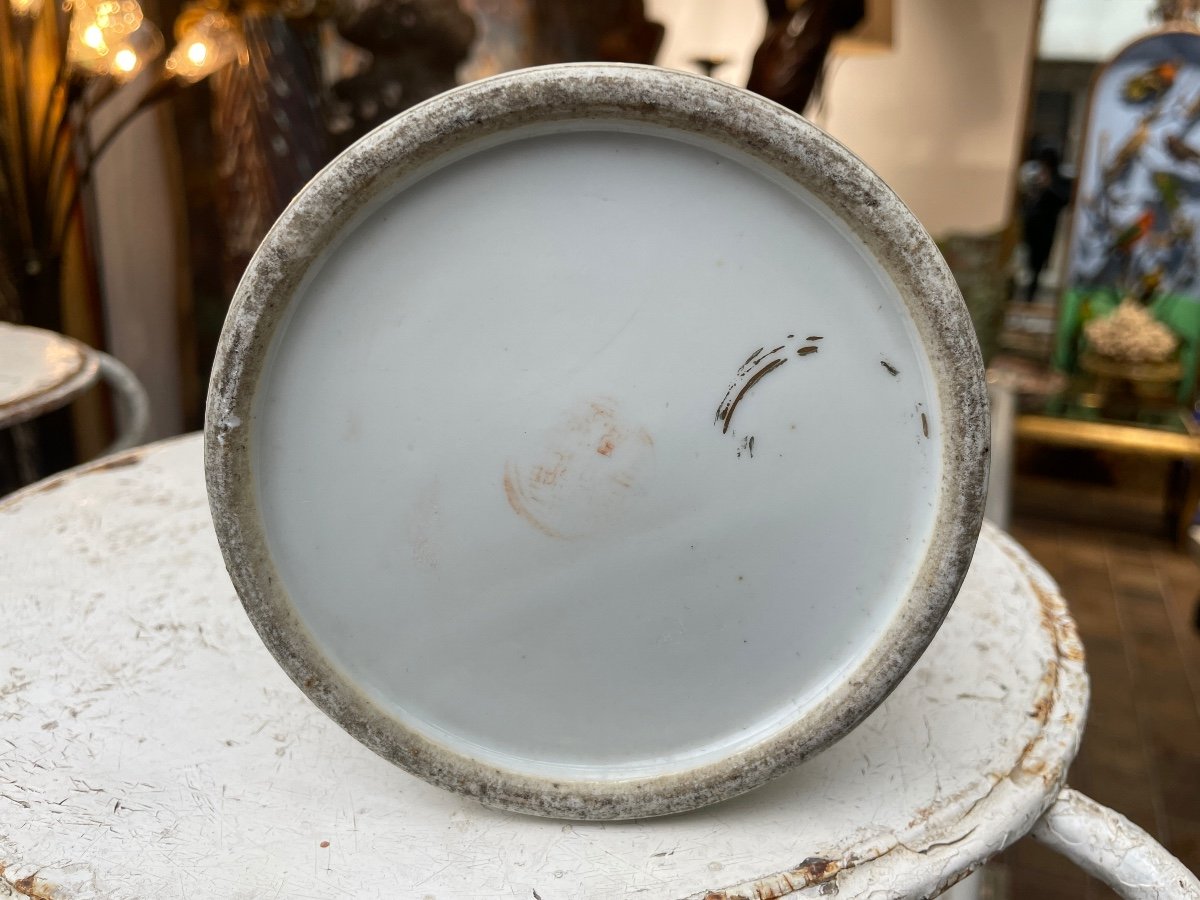 Chine - Vase Rouleau En Porcelaine Ornée En émaux Polychromes, XIXe Siècle - Haut. : 28 Cm-photo-7