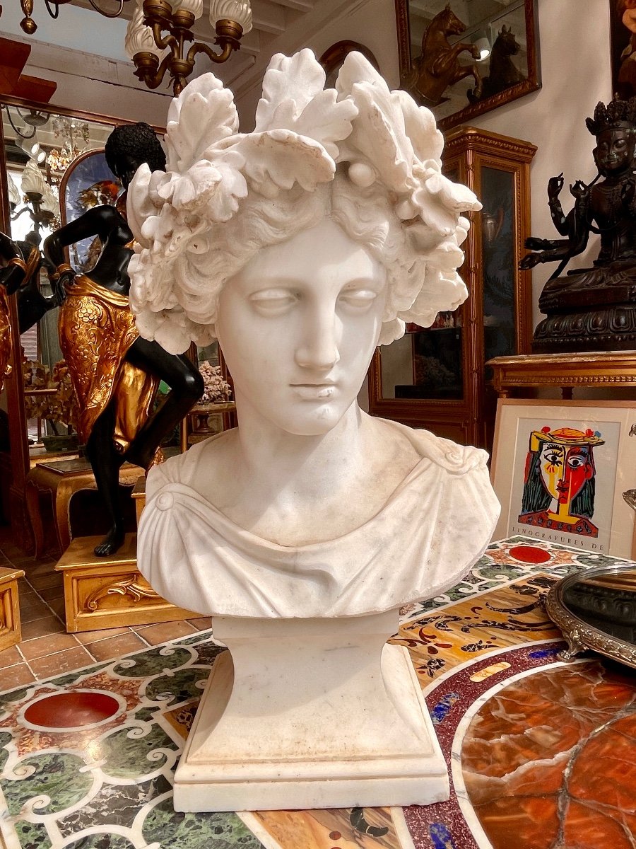 Christian Daniel Rauch (1777-1857) - Marble Bust, Allegory Of Autumn - Height: 59 Cm.-photo-2