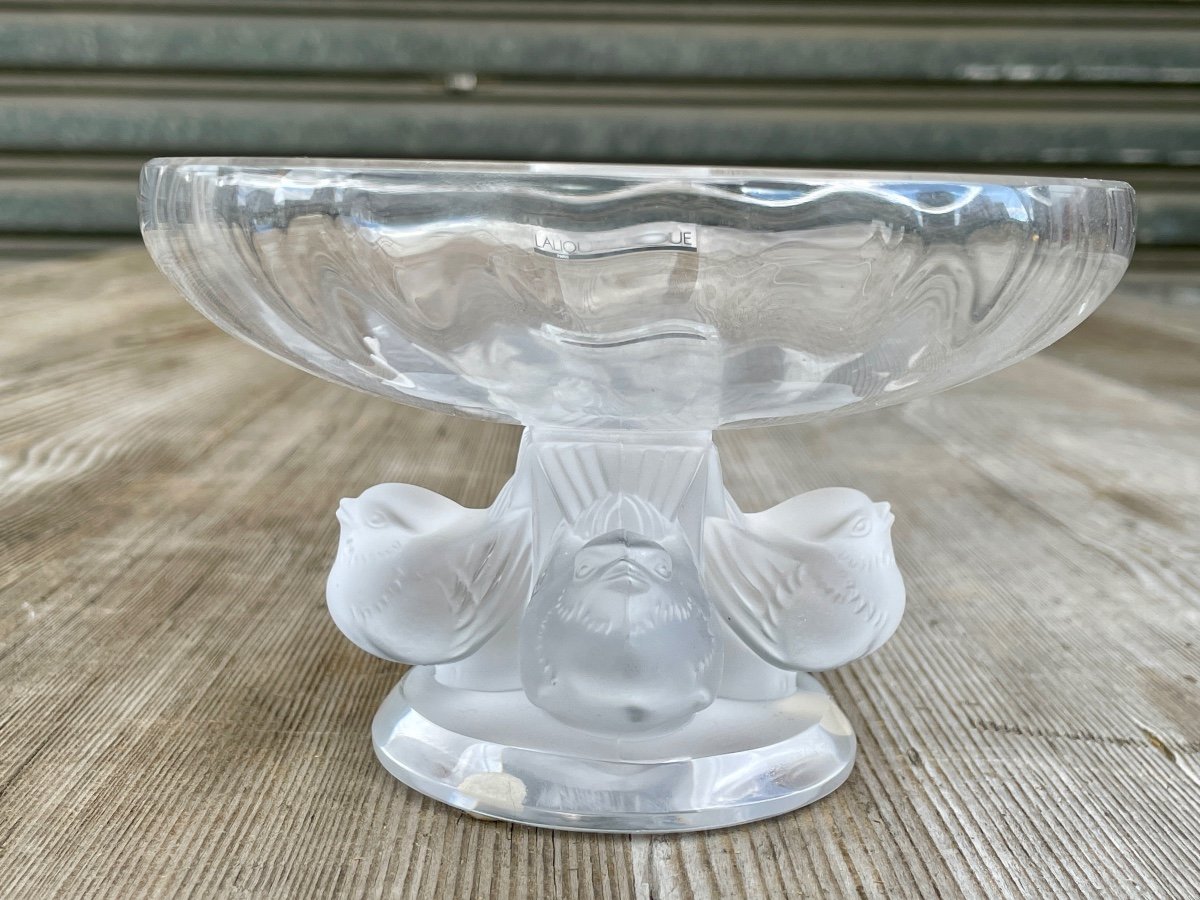 Lalique France, Coupe Nogent En Cristal, Très Bon état - Diam : 13,9 Cm.-photo-2