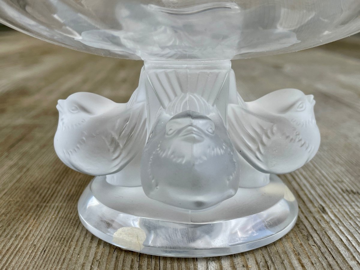 Lalique France, Coupe Nogent En Cristal, Très Bon état - Diam : 13,9 Cm.-photo-4