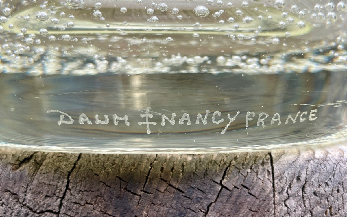 Daum France In Nancy - Important Bubble Glass Vase - Height 27 Cm. -photo-4