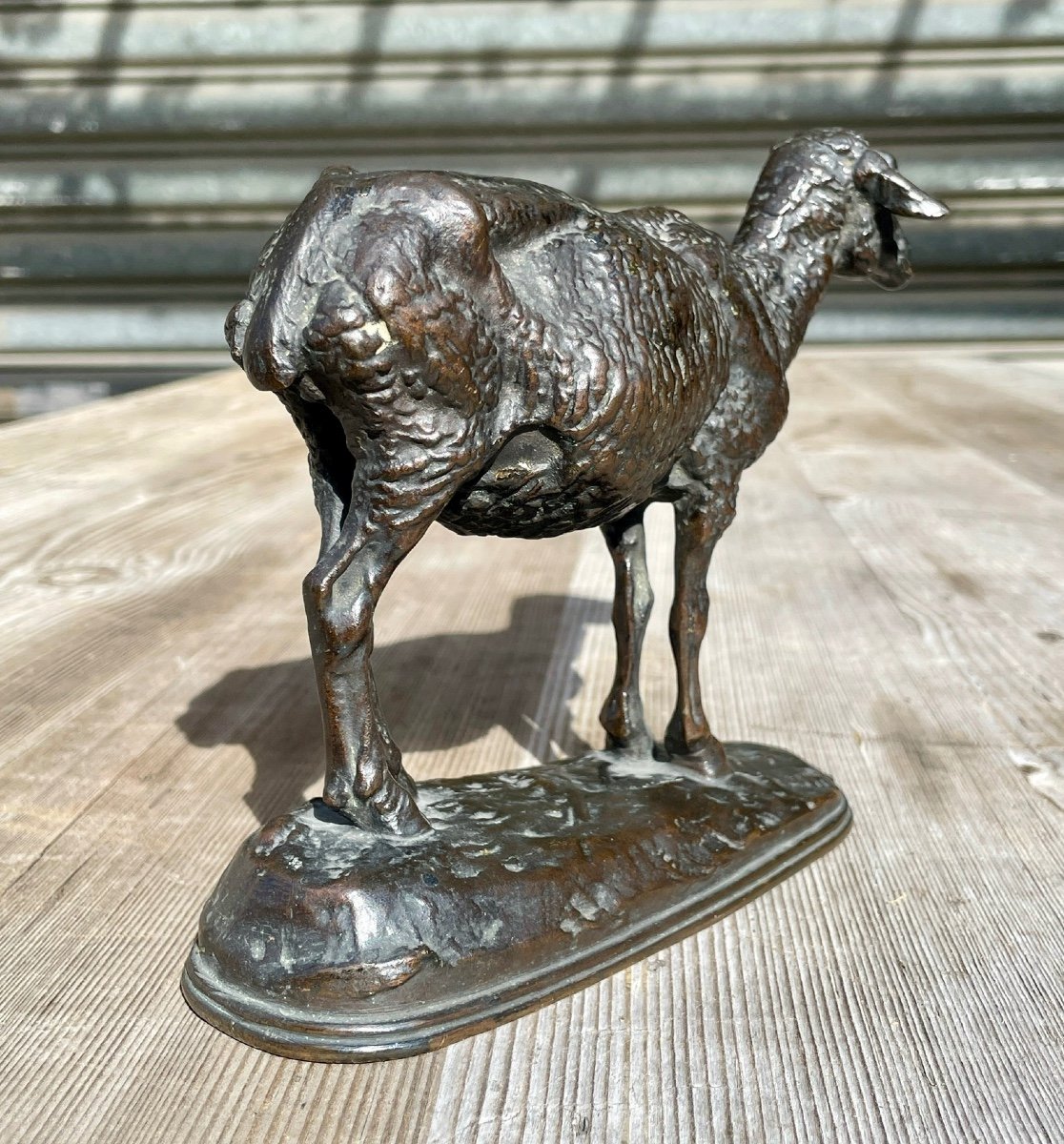 Emmanuel Frémiet - Bronze La Brebis - Larg. 19,5 Cm.-photo-1