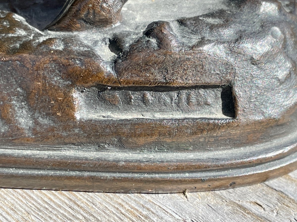 Emmanuel Frémiet - Bronze La Brebis - Larg. 19,5 Cm.-photo-7