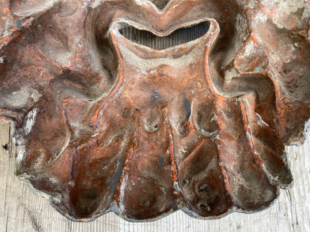 Important Mascaron De Fontaine En Plomb - XVIIIe Siècle. -photo-8