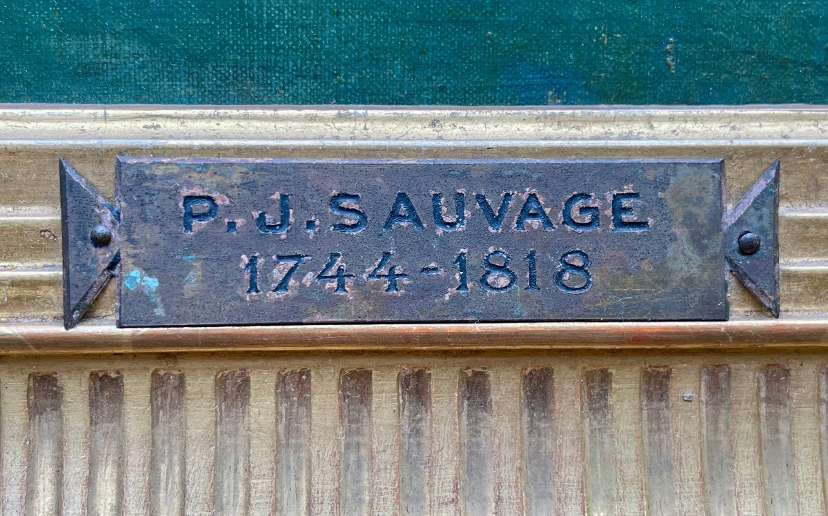 Piat-joseph Sauvage (1744-1818), Putti Jouant, Huile Sur Toile, - Larg. : 65,5 Cm. -photo-5