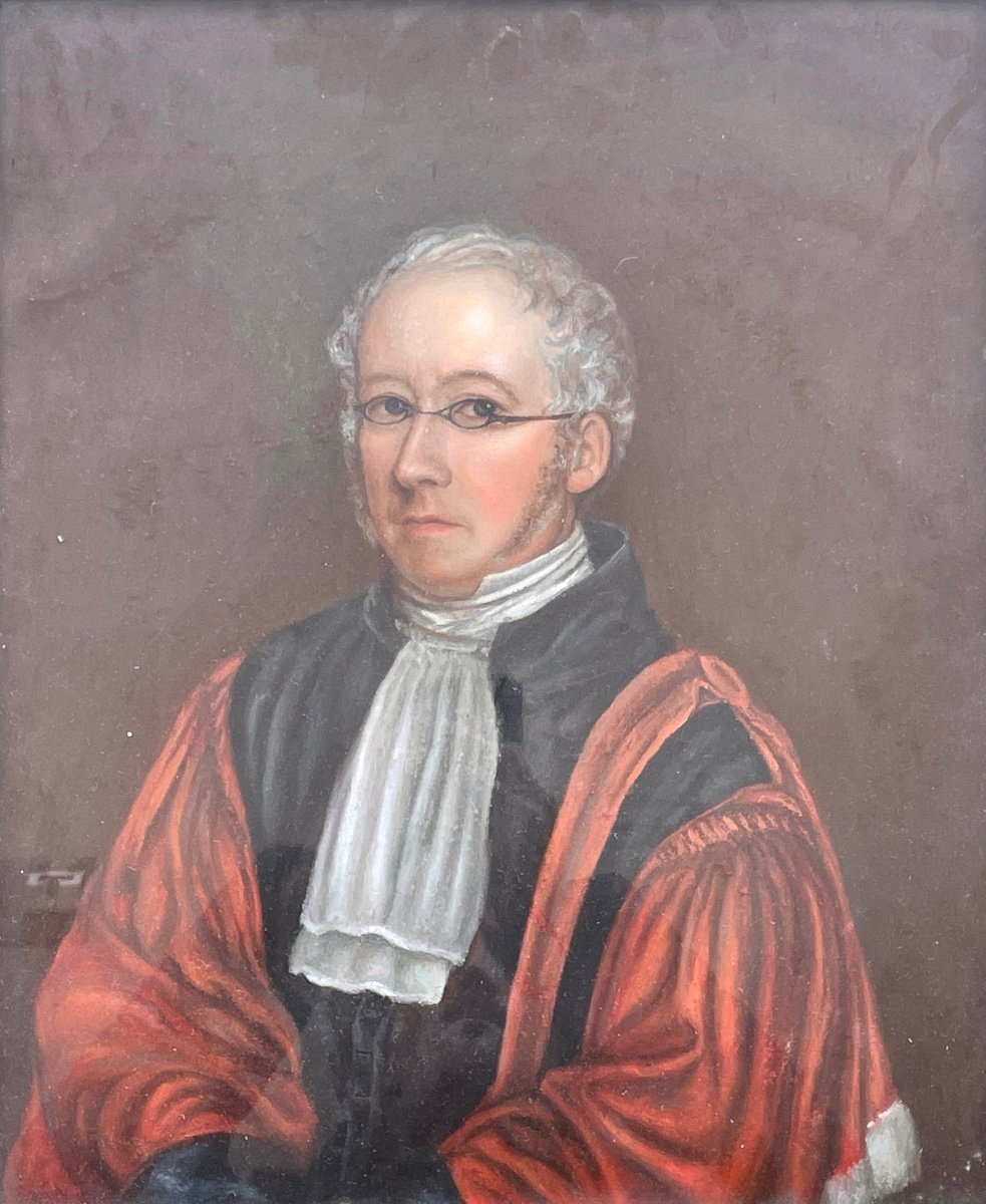 French School, 19th Century - Portrait Of Magistrate Auguste Prouveur - Height: 44 Cm. 