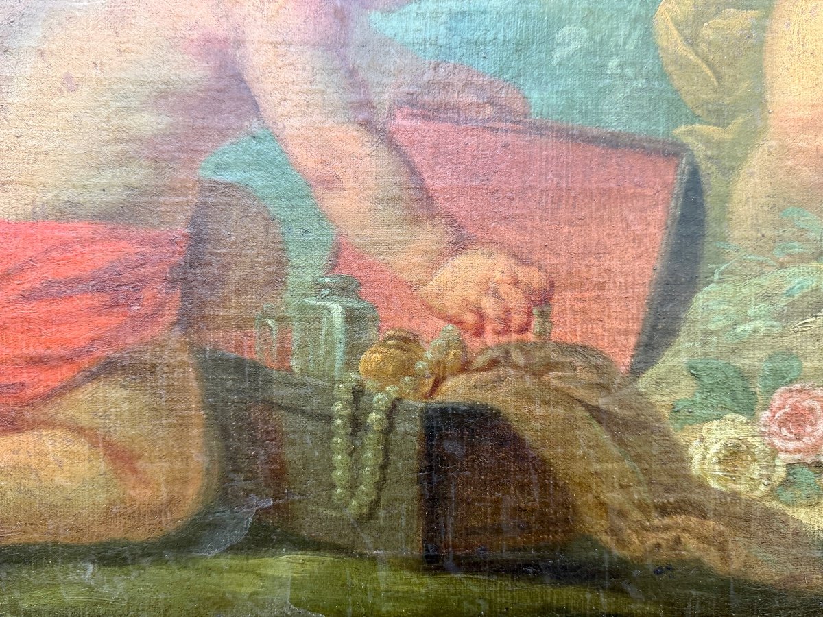 Entourage de François Boucher (1703-1770) - Vénus enfant - Huile sur toile, 1741. -photo-6