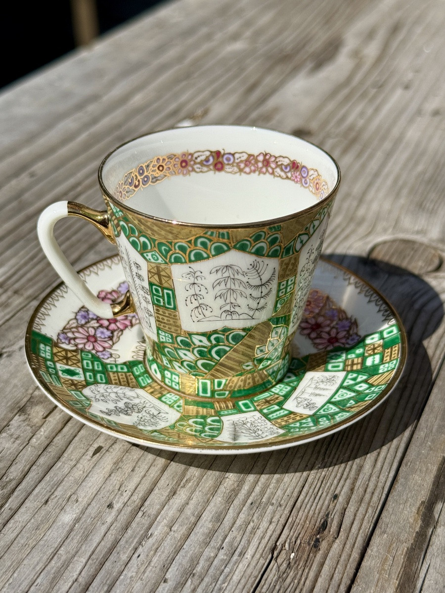 Manufacture impériale de Lomonosov - Ensemble de six tasses à café et sous-tasses. -photo-1