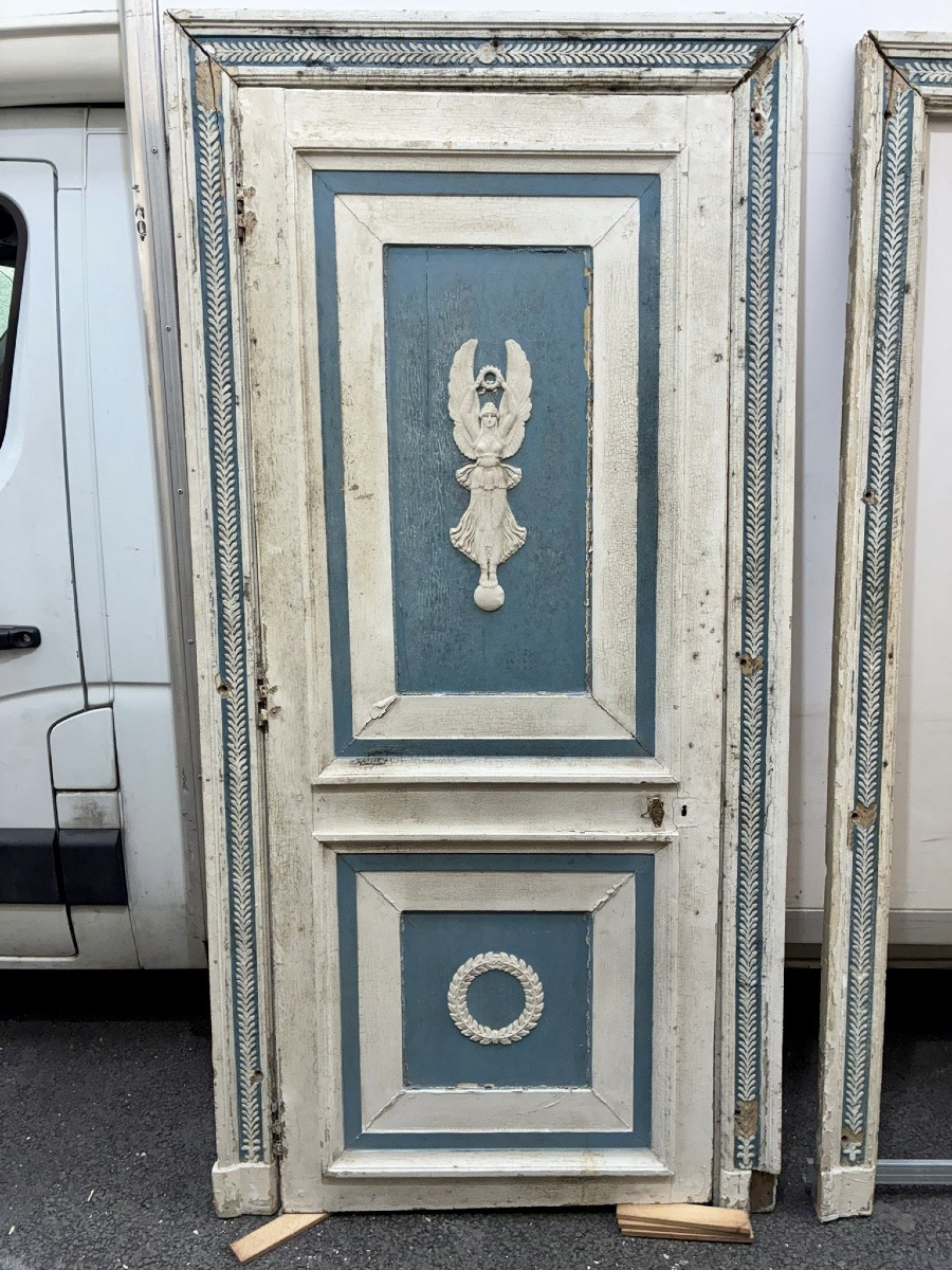 Deux paires de portes et leurs encadrures - Epoque Empire - Haut. 220 cm. -photo-2