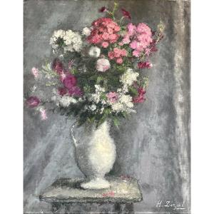 Henry Déziré - Vase De Fleurs Dans Un Pichet. 