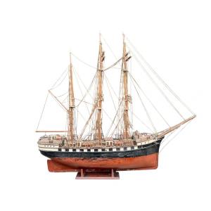 Spectacular Three-mast Model, Wood And Metal, L. 138 Cm.