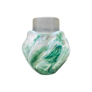 Jean-claude Novaro - Iridescent Ovoid Vase.