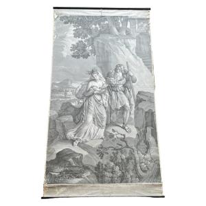 Manufacture Dufour - 2 Strips Of Psyche And Cupid Wallpaper - H.202 Cm.