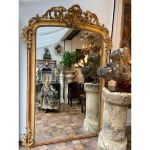 Important Miroir De Cheminée Napoléon III - Hauteur : 220 Cm 