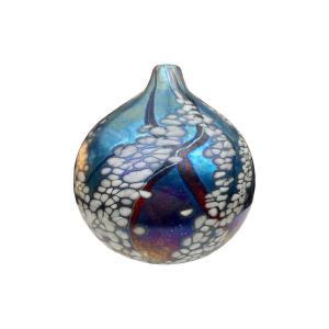 Siddy Langley - Piriform Vase In Iridescent Glass - High. : 14.5 Cm.